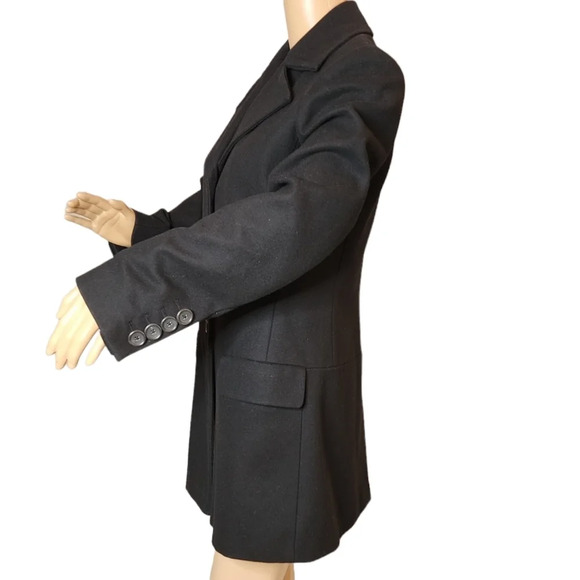 Banana Republic wool black long pea coat - Picture 11 of 17